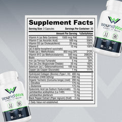 Free Life Labs WoundWorx label closeup highlighting GMP-quality ingredients.