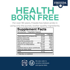 FREEDA B-Complex Capsules vegan formula badge