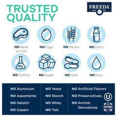 Freeda Calcium Gluconate kosher certification icon on packaging