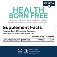 Freeda Calcium Gluconate bottle indicating made in USA on the label