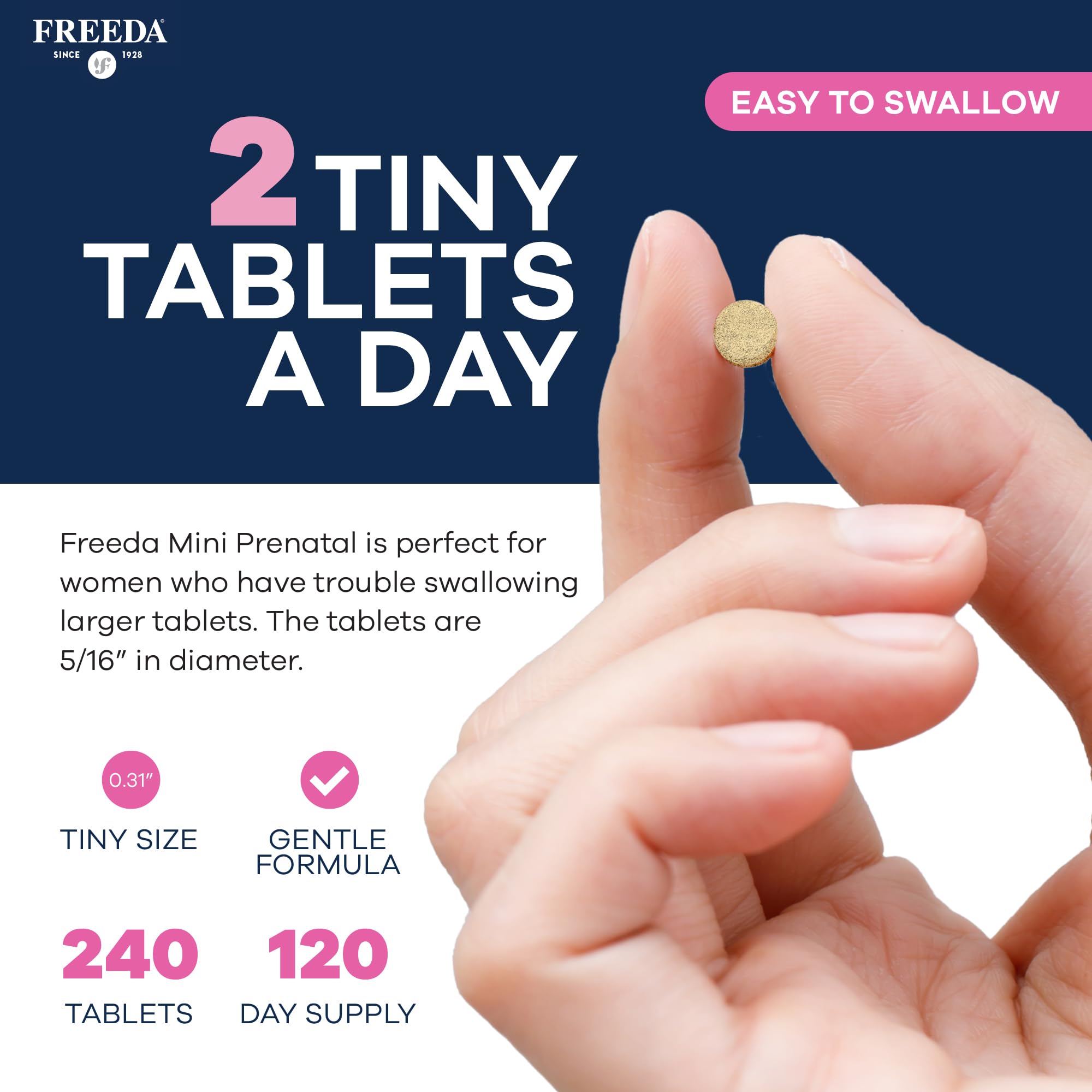 Freeda Mini Prenatal kosher certification badge on label