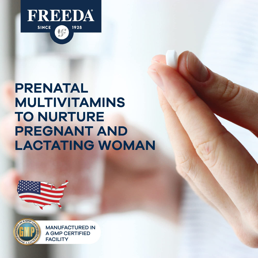 Freeda Mini Prenatal resealable bottle cap and secure packaging