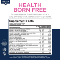 Freeda Mini Prenatal US-made manufacturing stamp and quality assurance seal