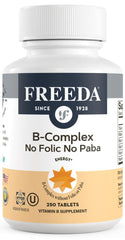 Freeda Vitamin B Complex bottle close-up highlighting packaging
