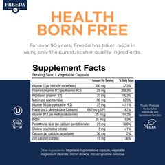 Freeda B Complex with C and Zinc for immune-friendly daily benefits.