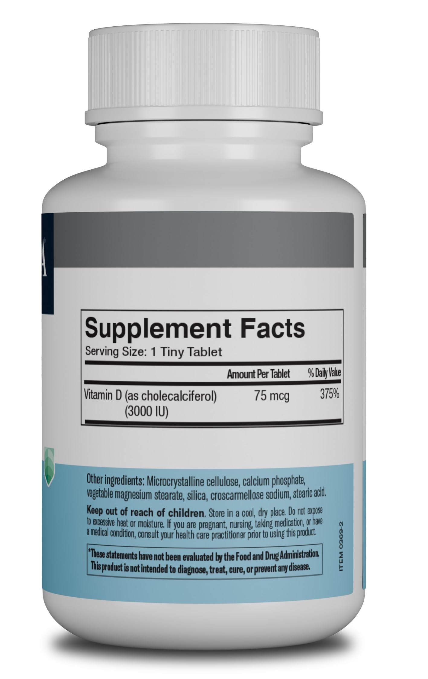 FREEDA Vitamin D3 3000 IU bottle seal emphasizes USA-made quality.