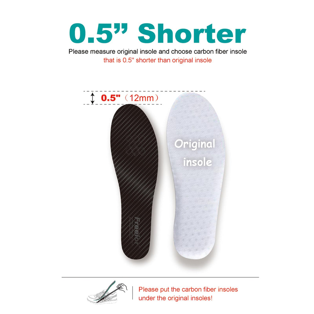 Freeior insole inside shoe with removable original insole for fit