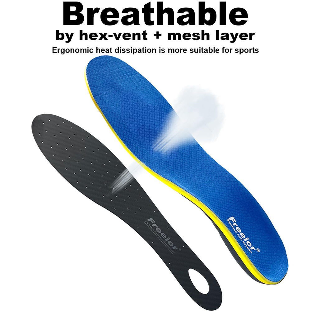 Freeior carbon fiber insole removable top enables longer use and easy replacement