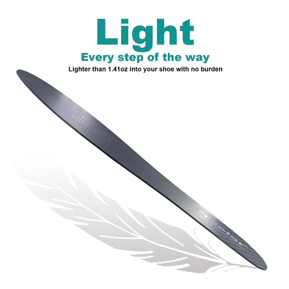 Freeior carbon fiber insole right view demonstrates secure under-insole fit.