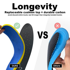 Freeior carbon fiber insole shock absorption panel reduces impact on landings