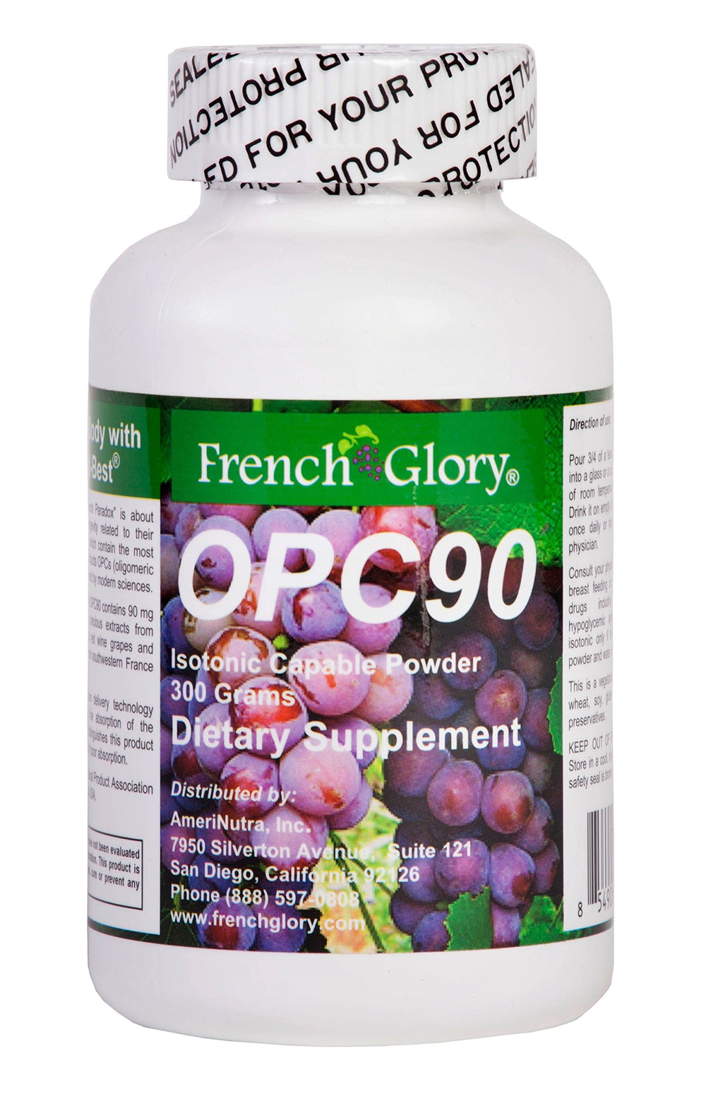 FrenchGlory OPC90 bottle ready for daily isotonic use and easy mixing.