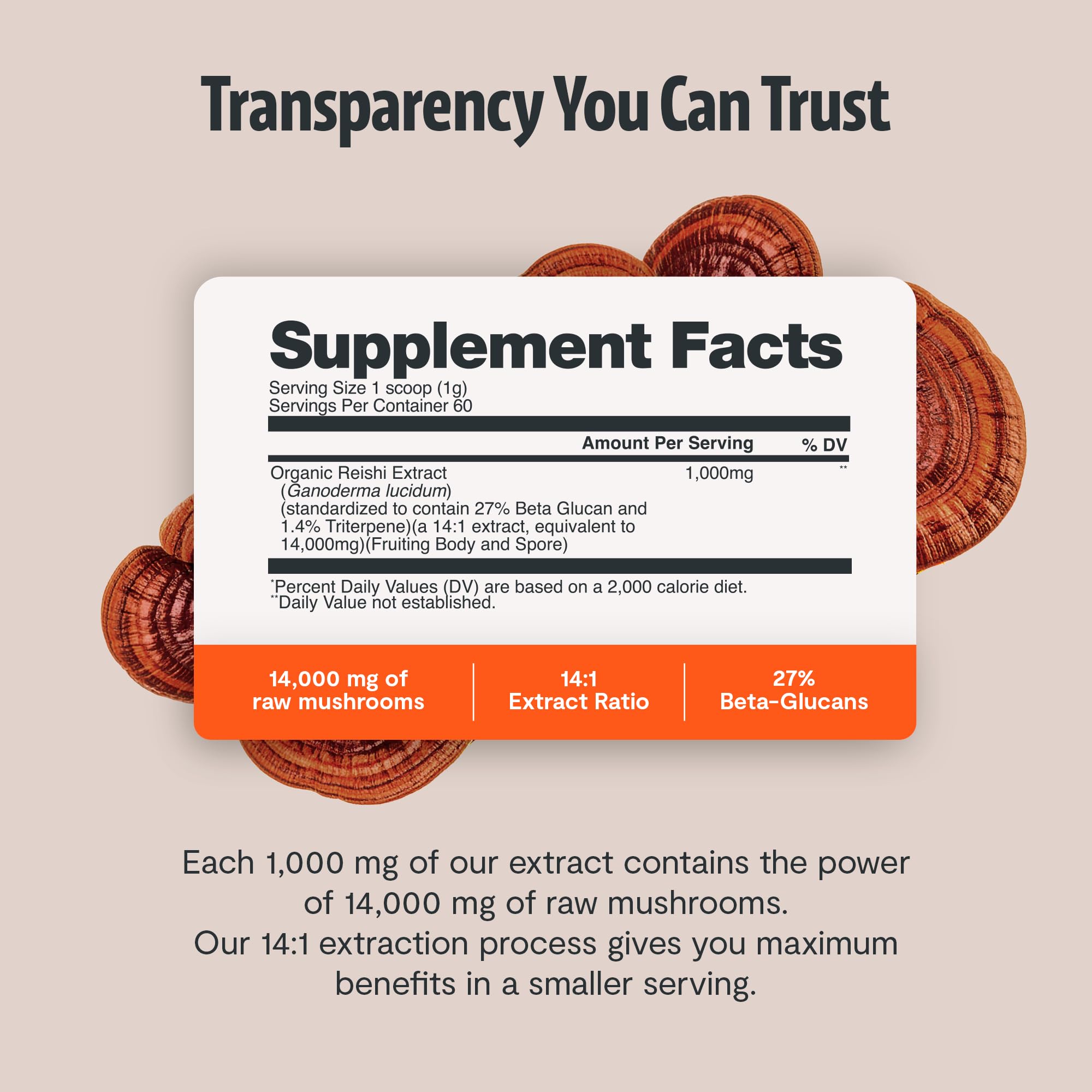 Organic certification badge and third-party testing seals on packaging are visible.