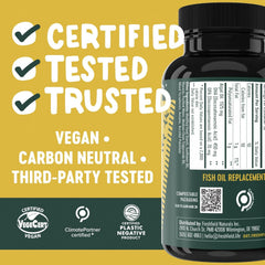 Freshfield Omega-3 third-party tested quality seal indicating reliable, safe supplementation