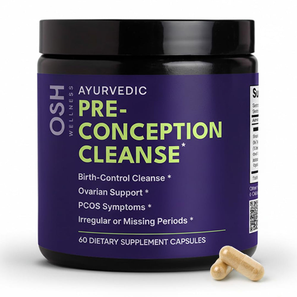 Freshly Moms Ayurvedic Preconception Cleanse bottle showing herbal blend for hormonal balance