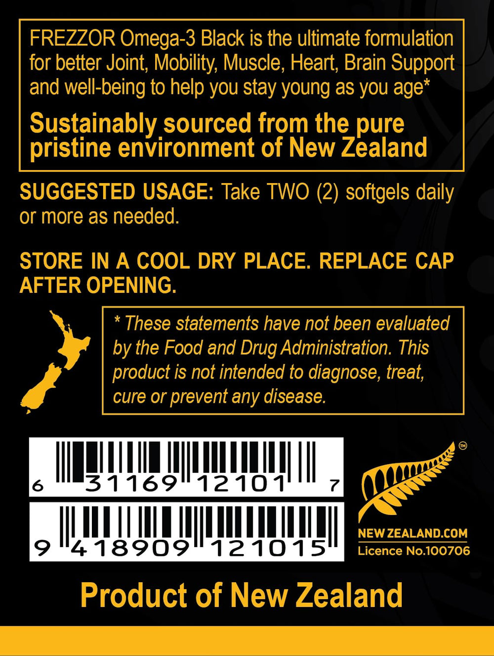 FREZZOR green-lipped mussel oil capsules appear small and potent.