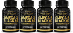 FREZZOR Omega-3 Black capsule closeup for joint support and mobility