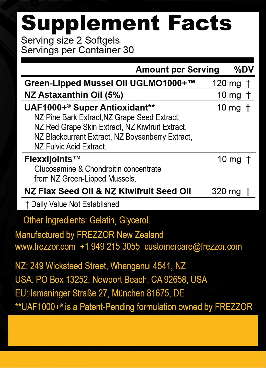 Ultrasonic cold-extraction process used in FREZZOR production.