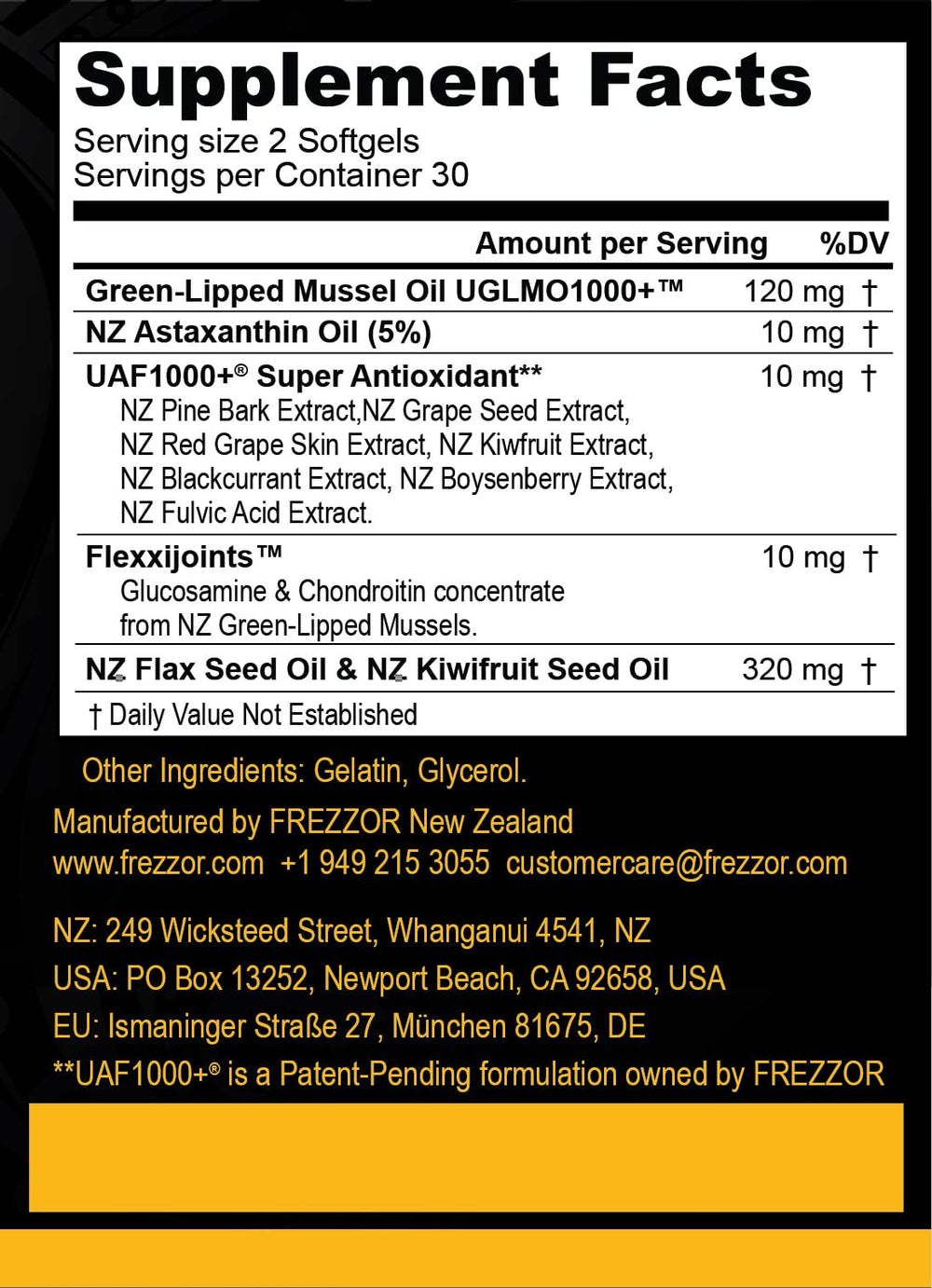 Ultrasonic cold-extraction process used in FREZZOR production.