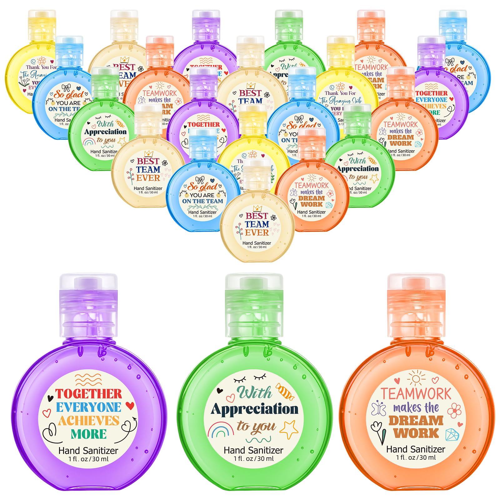 Frienda 24-pack team gift bottles, front view, office-ready