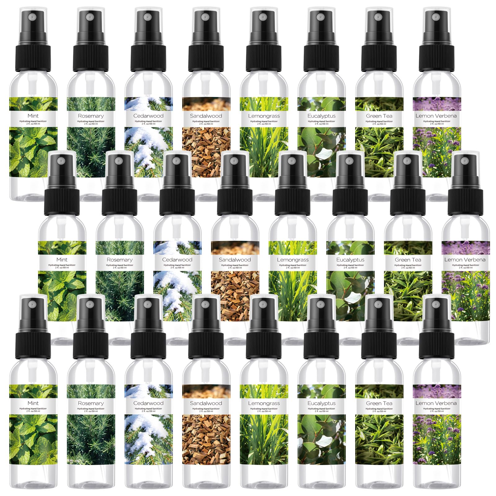 Frienda 24-piece herbal scented mini sanitizers set, ideal for gifts and organization.
