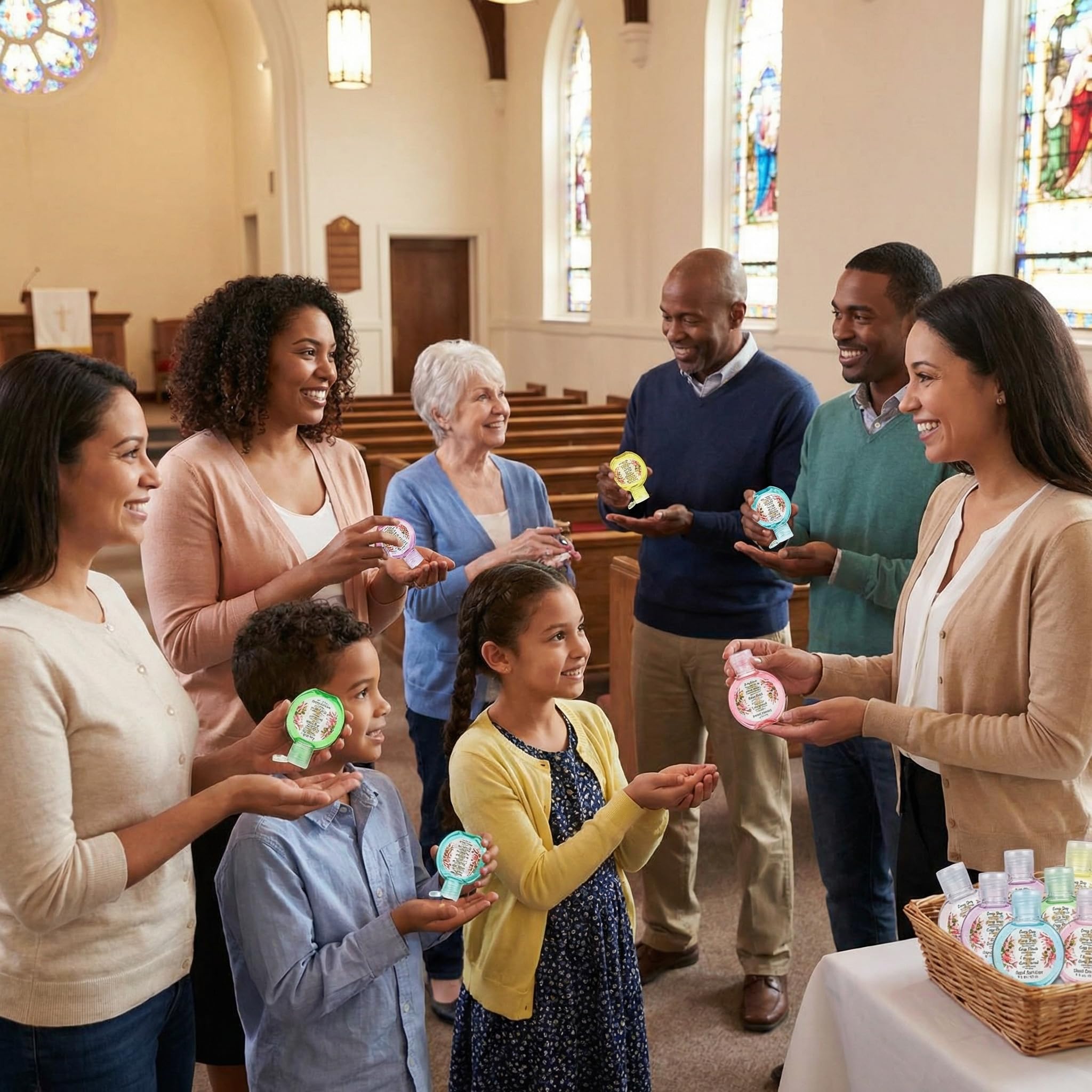 Frienda Bible-themed labels add spiritual meaning to daily care.