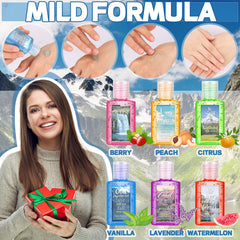 Frienda hand sanitizer peach bottle with card in organza bag for gifts