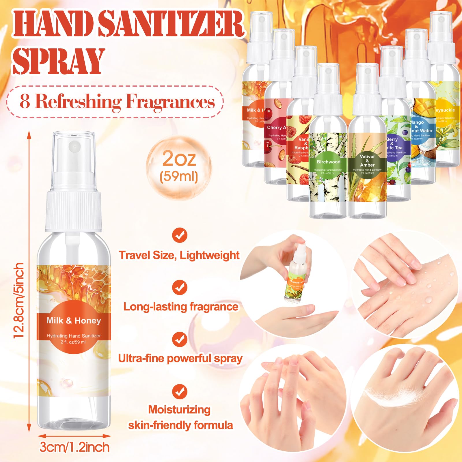 Eight-scent fragrance collection provides a gentle long-lasting aroma with each use.