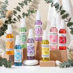 Frienda floral scented mini sanitizer with garden-inspired label collection