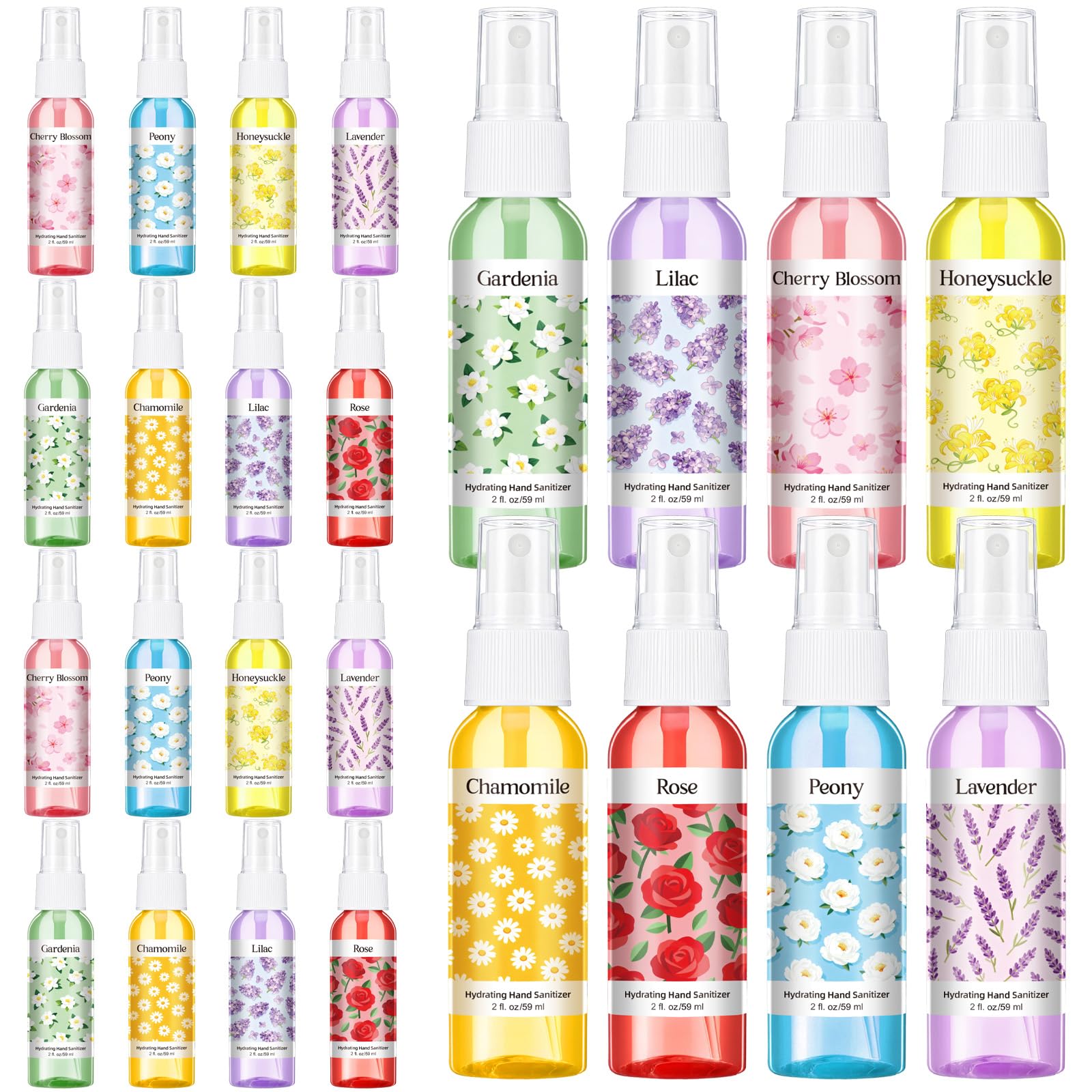 Frienda floral scented mini sanitizer pack front view for on-the-go protection