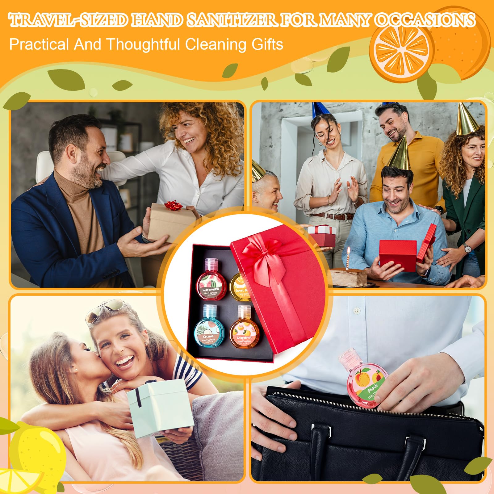 Frienda gift-ready hand sanitizer set enhances appreciation with fragrance.