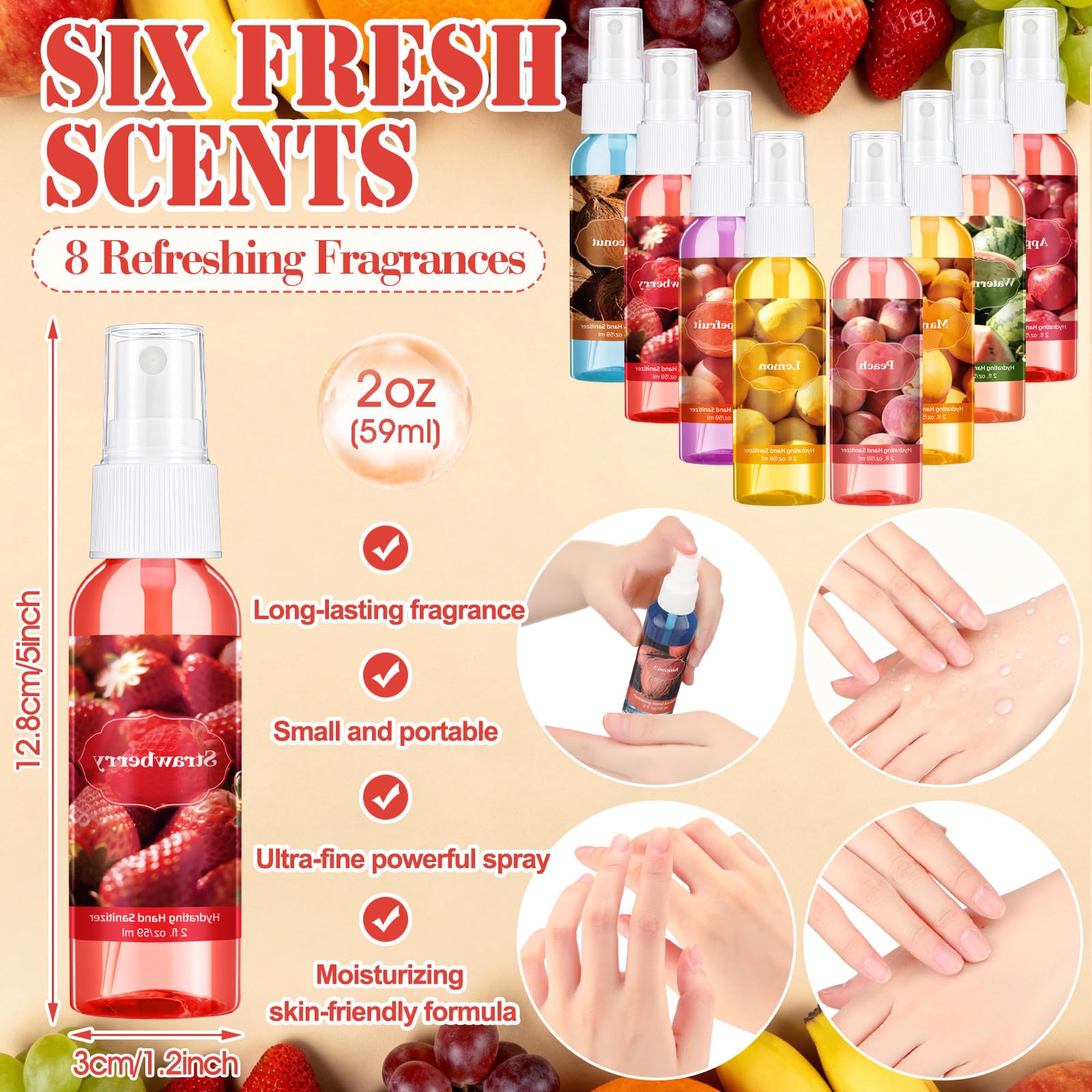 Frienda mango scented mini hand sanitizer spray boosts fragrance