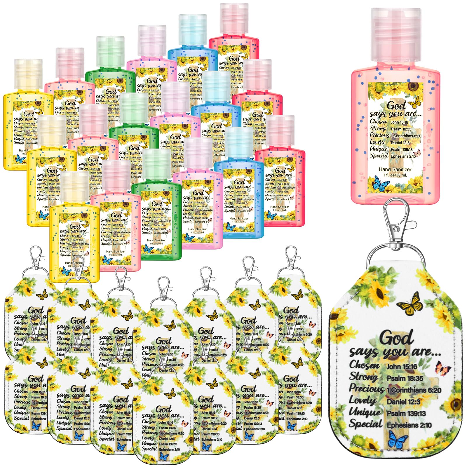 Frienda sunflower sanitizer bottle 1oz, ideal for on-the-go protection.
