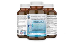 Friendly Fighters Pro Probiotic label shows microencapsulation and CFU potency.