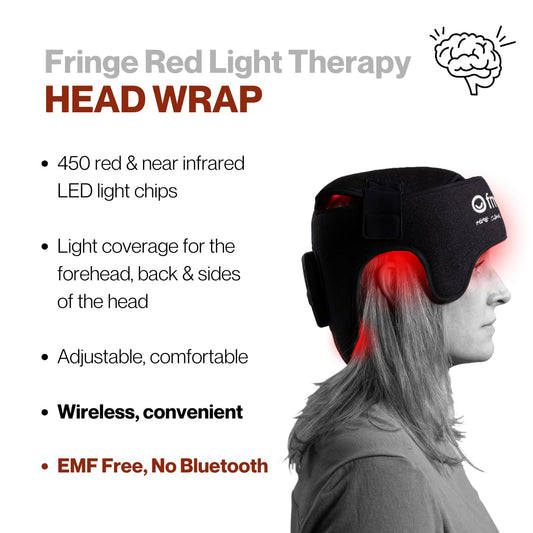 Fringe red light therapy wrap wireless design for use anywhere