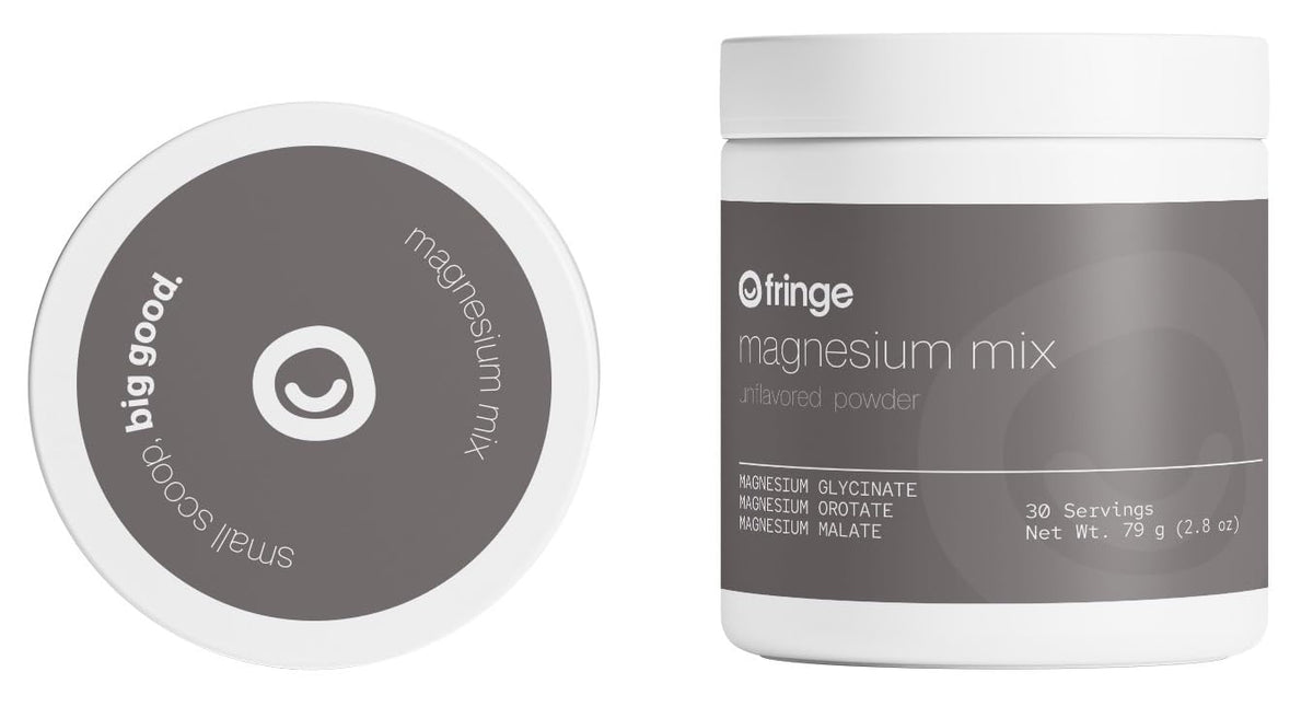 Fringe Triple Magnesium Mix bottle pour for convenient daily magnesium support.