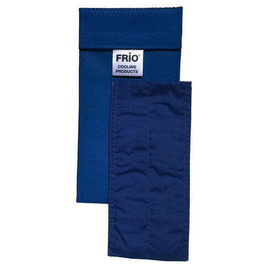 frio cooling wallet blue front view for compact insulin storage on travel.