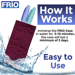 FRIO Duo open wallet shows two pens for travel-ready access.