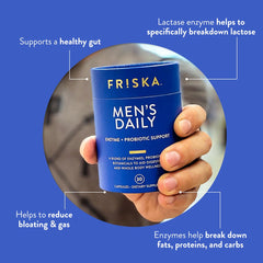 Friska capsules close-up with probiotic DE111.