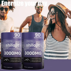 Fristfei Shilajit Gummies ingredients label with 85+ minerals and fulvic acid
