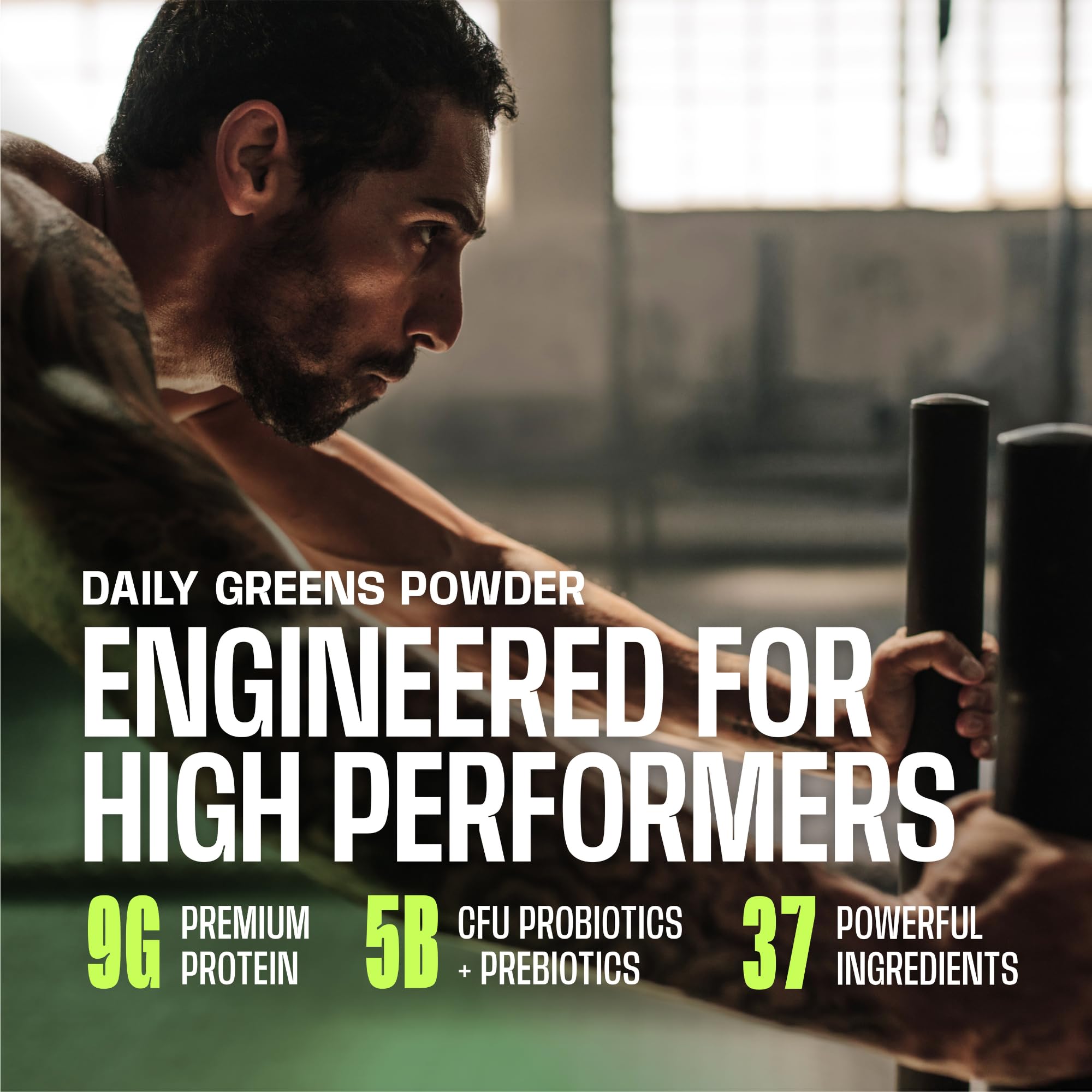 Frog Fuel Performance Greens bottle with Made in USA seal on packaging.