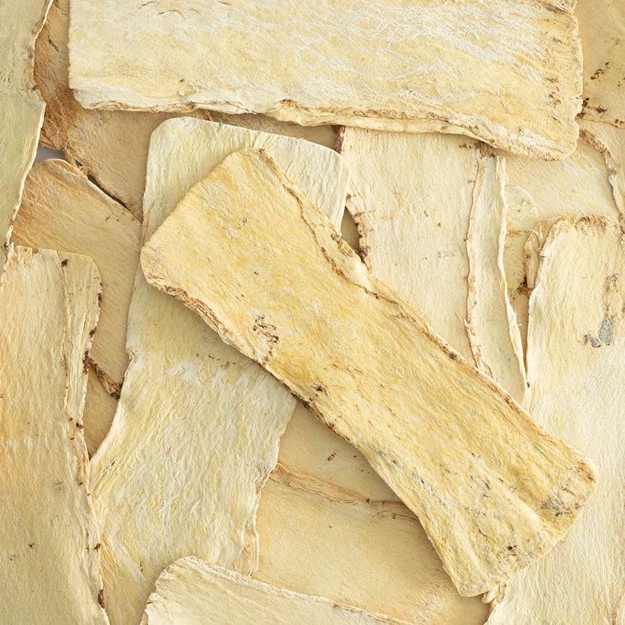 Frontier Co-op astragalus sliced as a cooking ingredient for soups.