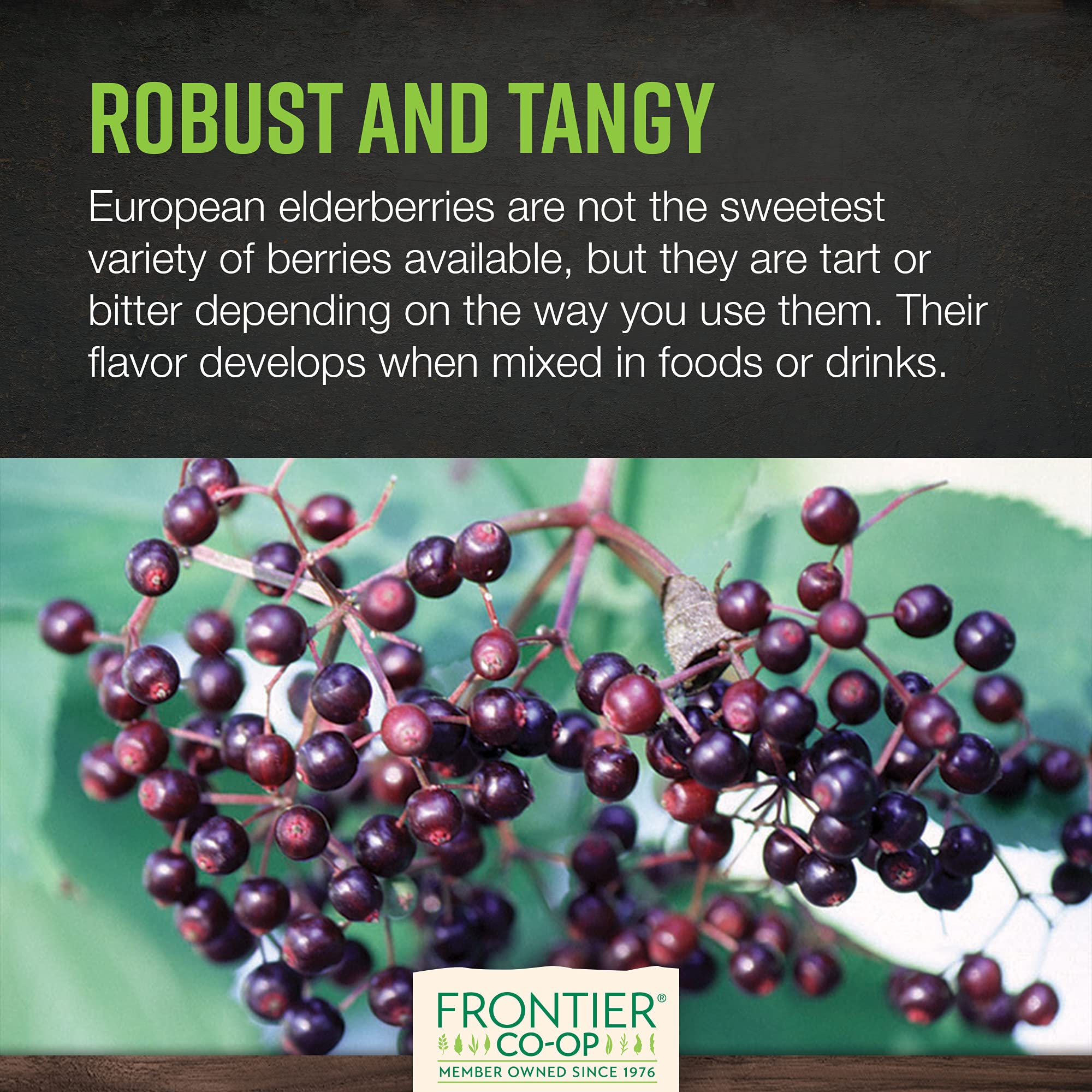 Frontier Co-op elderberries used for syrups and jams in the kitchen