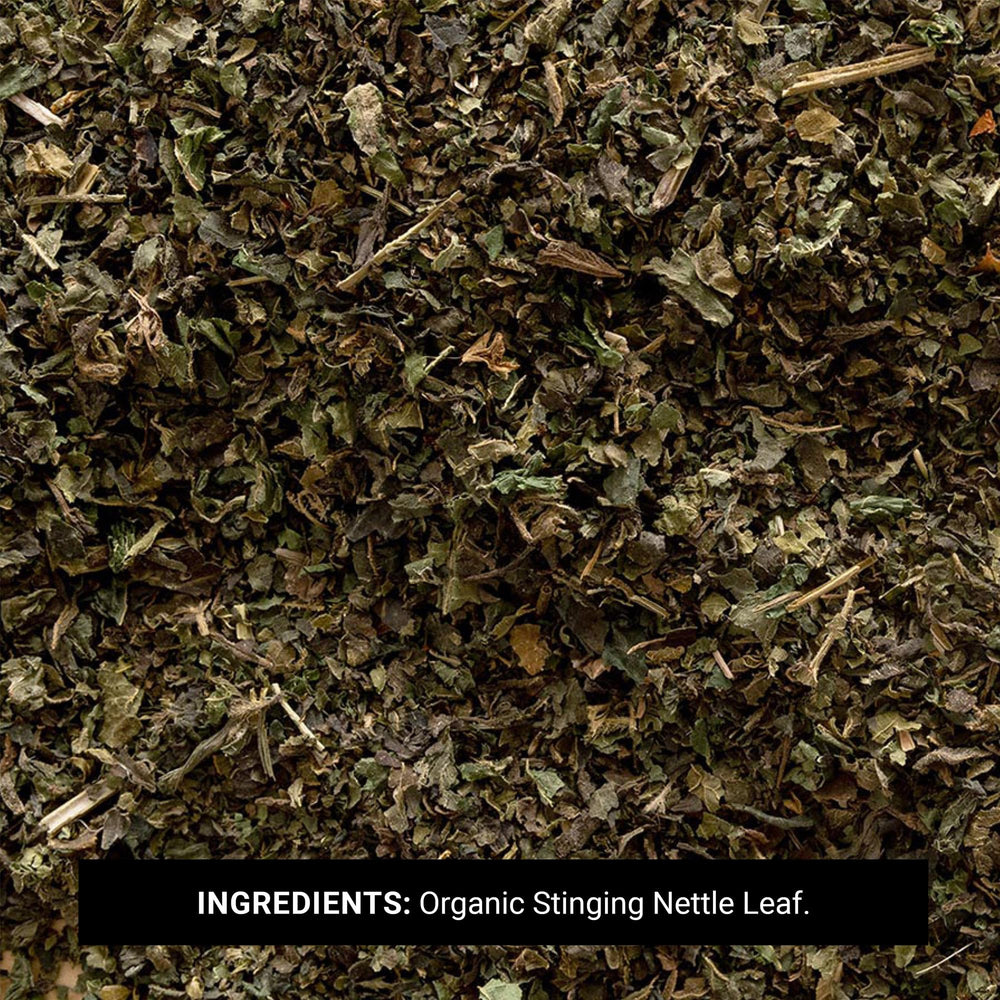 Frontier Co-op nettle leaf in a jar highlighting organic quality