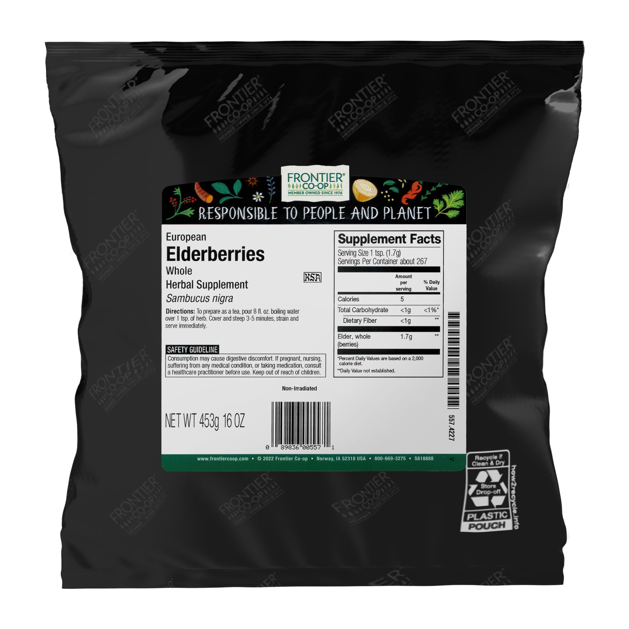 Frontier Co-op dried European elderberries for teas and baking