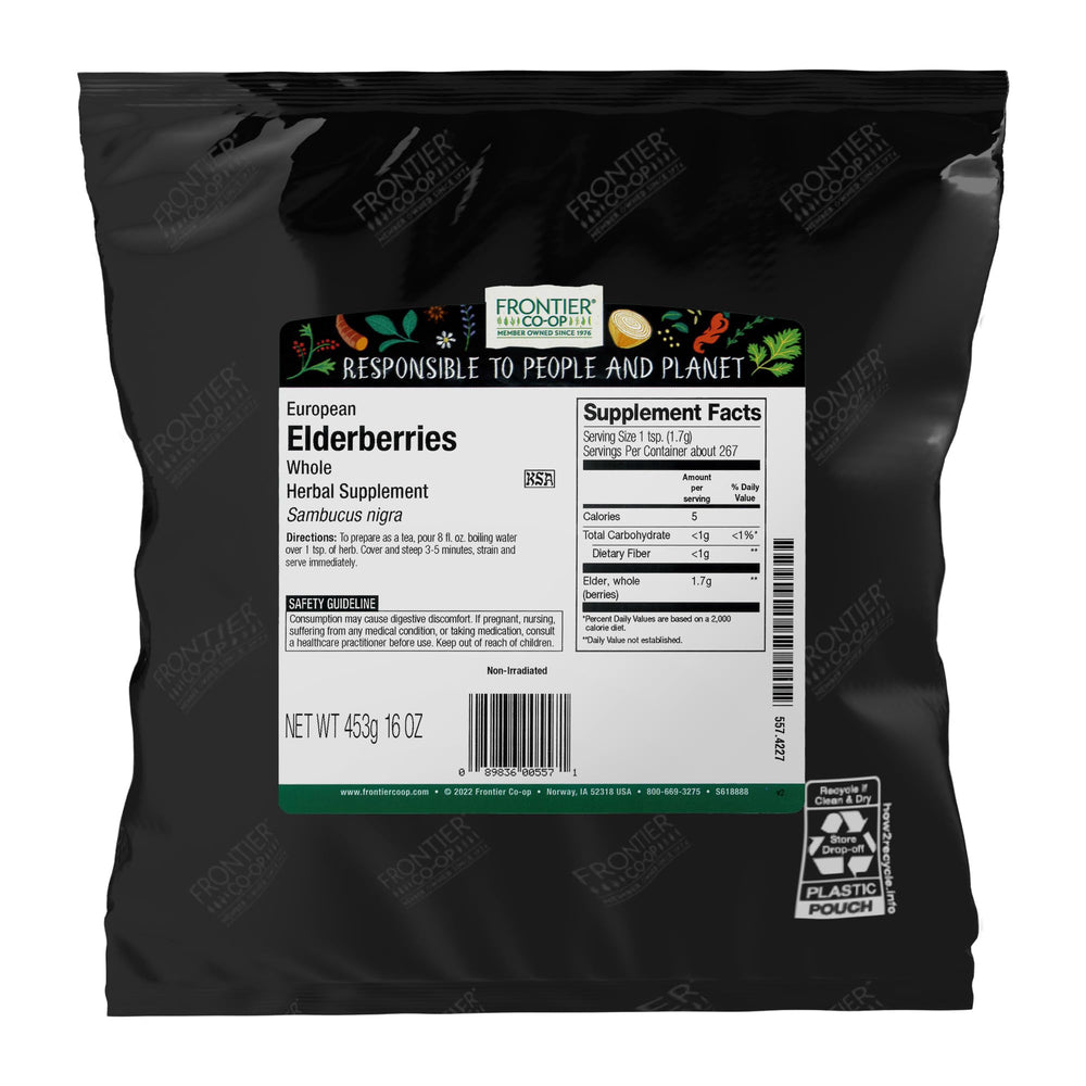 Frontier Co-op dried European elderberries for teas and baking