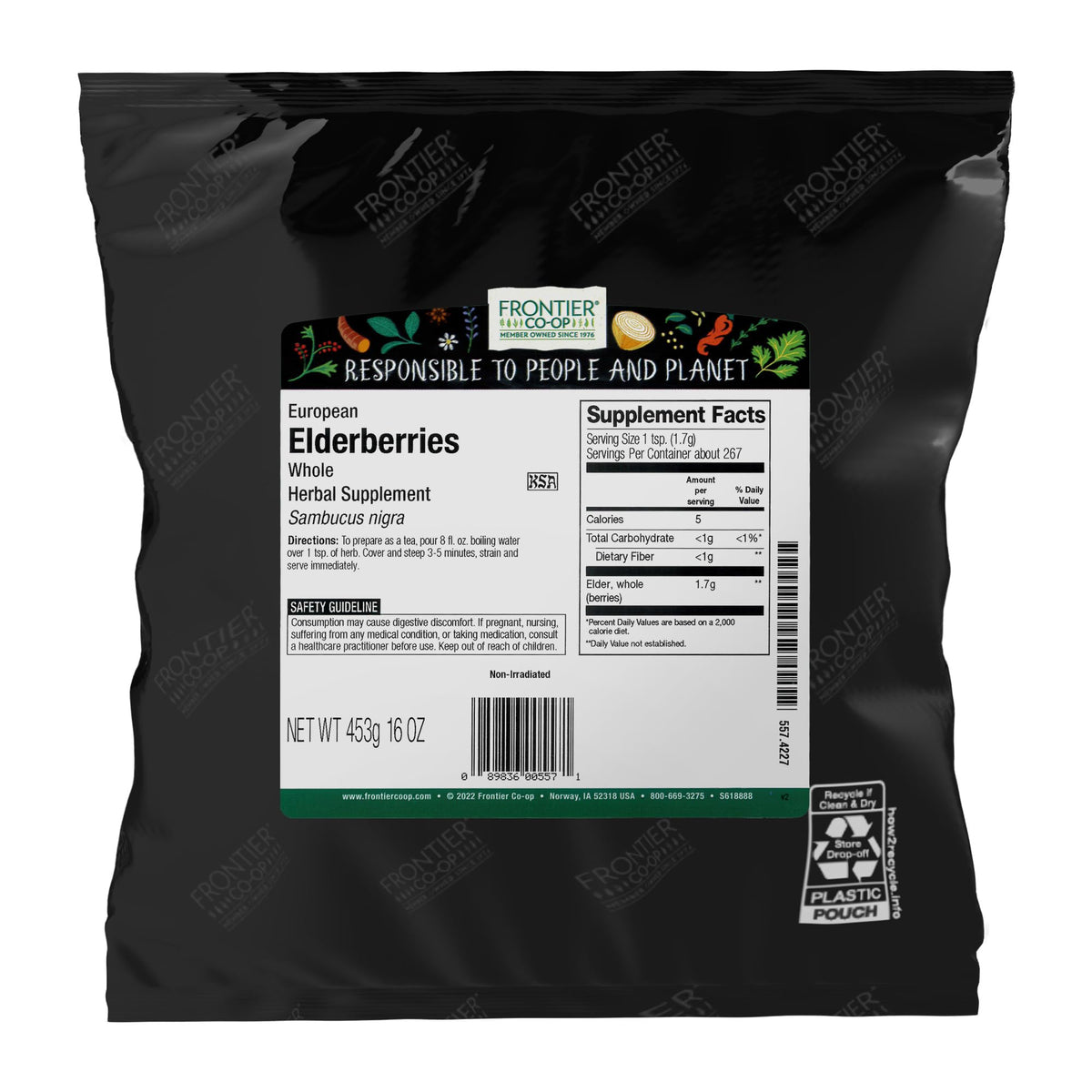 Frontier Co-op dried European elderberries for teas and baking