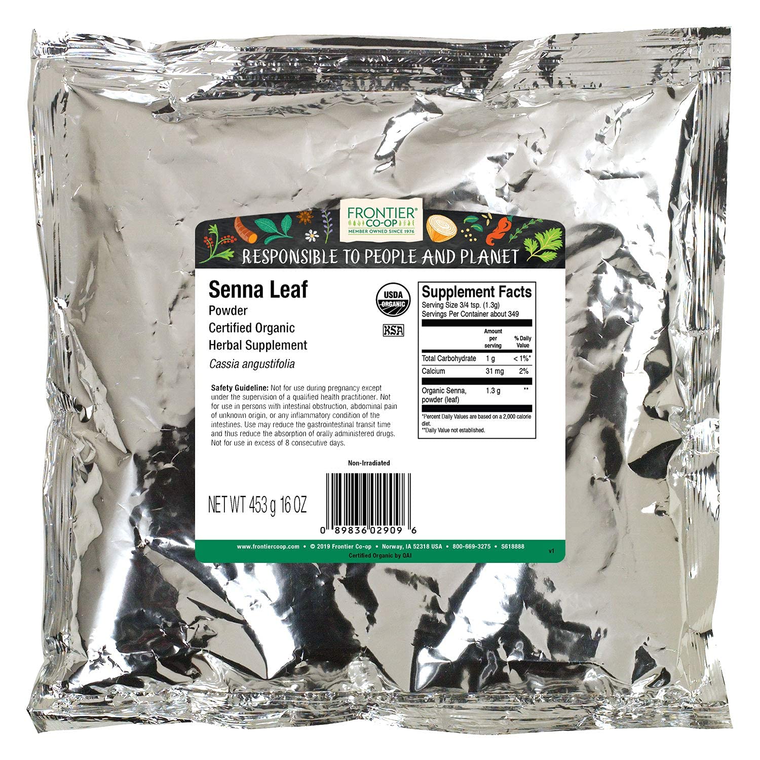 Frontier Senna powder spoonful facilitates convenient daily dosing.