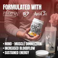 FRONTLINE FORMULATIONS Gauntlet pre-workout powder label clearly communicates flavor and directions