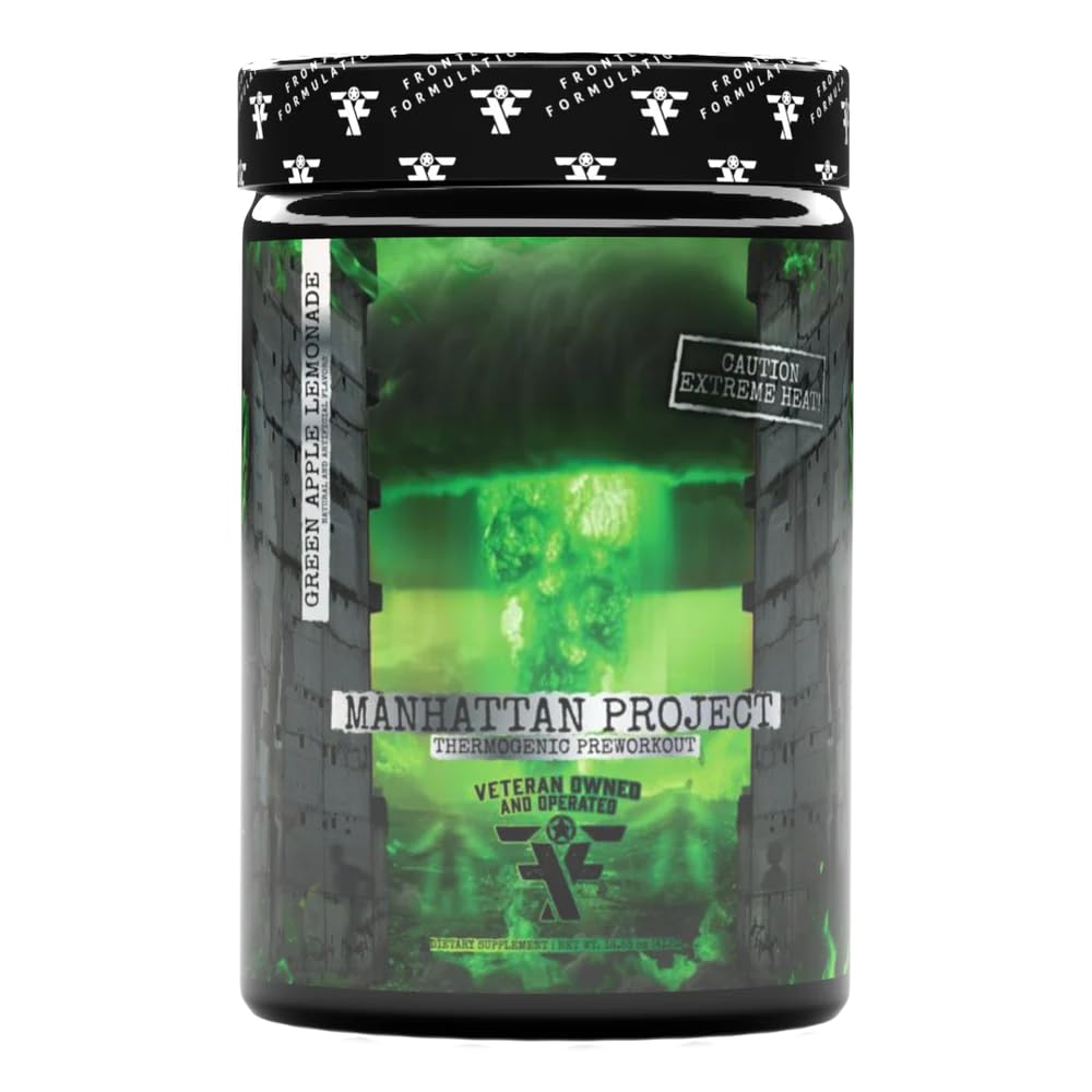 FRONTLINE FORMULATIONS Manhattan Project bottle for sustained energy during workouts.