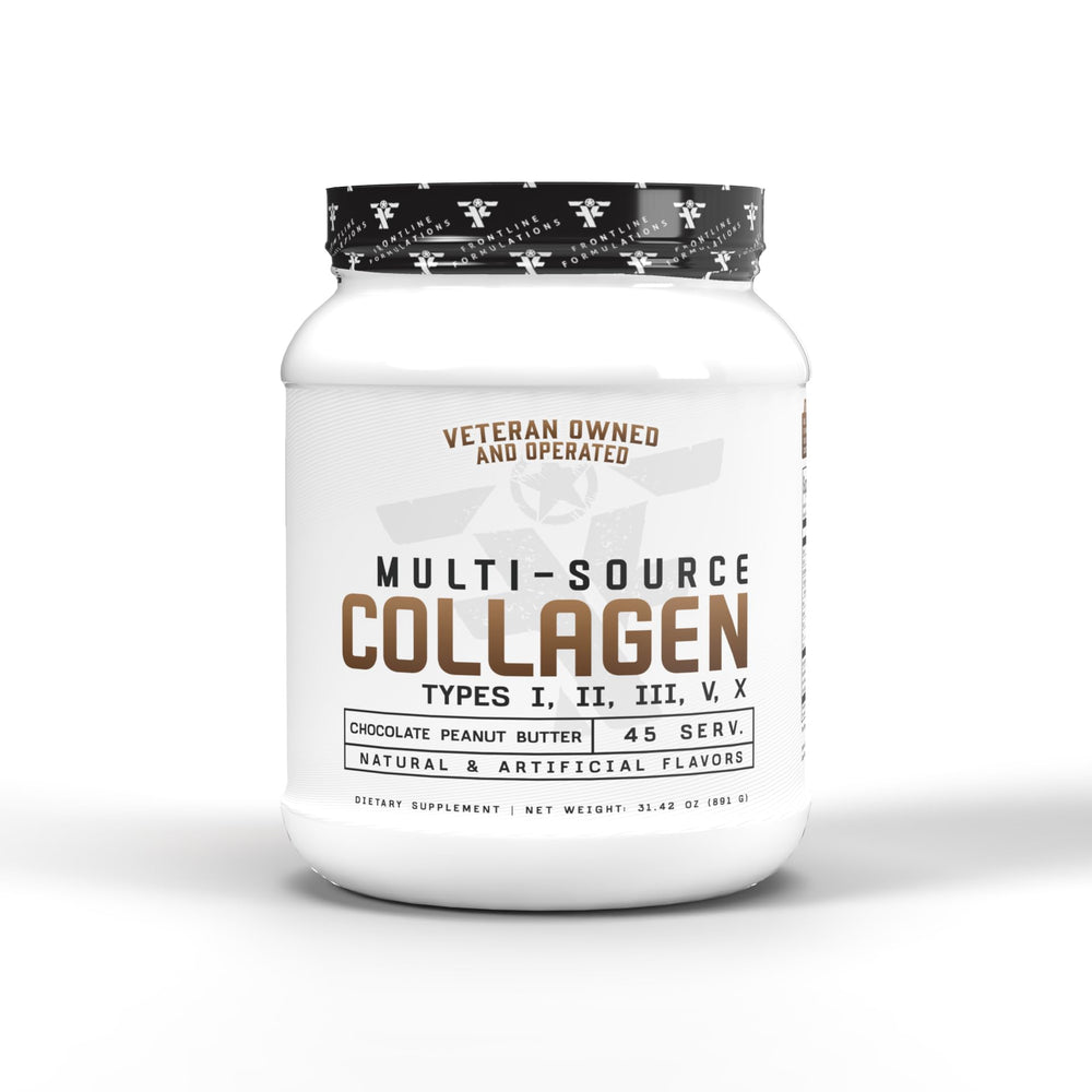 Frontline Formulations multi-source collagen tub for daily hair, skin and nails support.